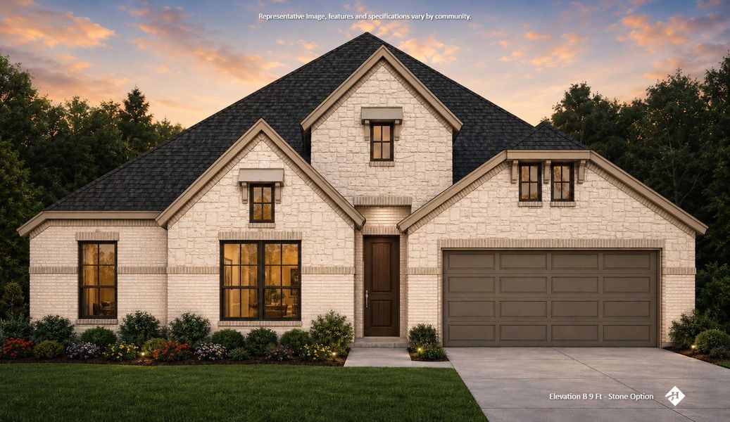 Front exterior of a new home in Hayes Crossing, Midlothian, TX, highlighting curb appeal (Image 5). Front exterior of a new home in Hayes Crossing, Midlothian, TX, highlighting curb appeal (Image 5).