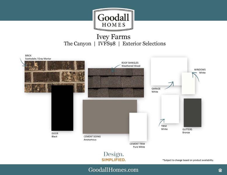 Sample of building materials used in homes in Ivey Farms, Farragut (Image 33). Sample of building materials used in homes in Ivey Farms, Farragut (Image 33).