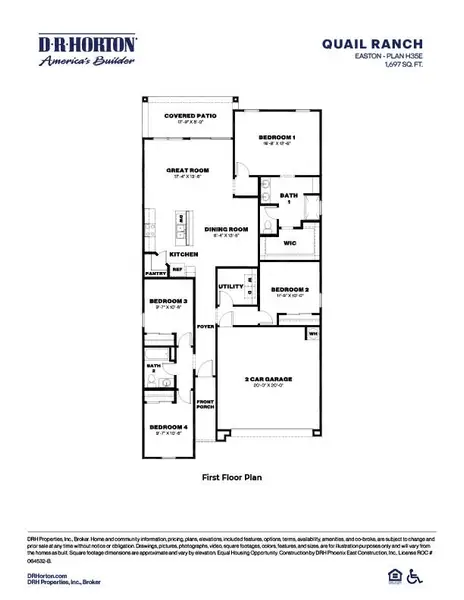 2D floor plan layout of this home in Quail Ranch, San Tan Valley, AZ (Image 4).