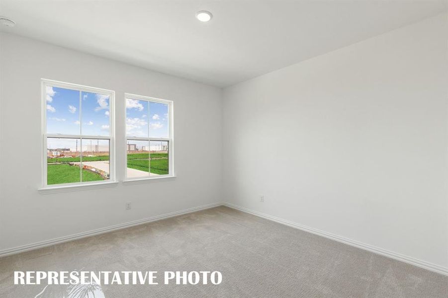 One of two nicely sized secondary bedrooms in our Margaret plan.  REPRESENTATIVE PHOTO