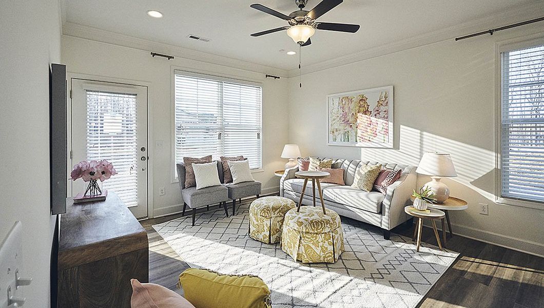 Furnished interior view inside a new home in The Meadows at Kinsley, Jamestown (Image 15). Furnished interior view inside a new home in The Meadows at Kinsley, Jamestown (Image 15).