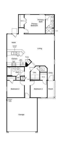 This floor plan features 3 bedrooms, 2 full baths and over 1,300 square feet of living space.