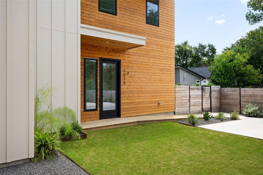 Exterior details and patio area of a home in , Austin (Image 21).