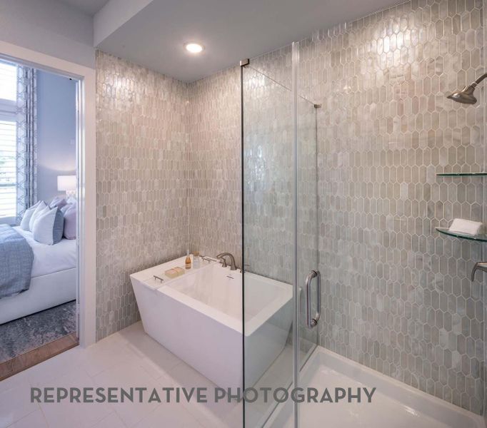 Furnished interior view inside a new home in Bridgeland, Cypress (Image 8).