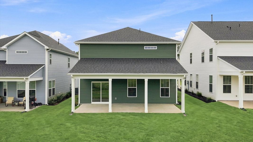 Exclusive rear covered porch with accomplished detail and elevated outdoor living potential Exclusive rear covered porch with accomplished detail and elevated outdoor living potential