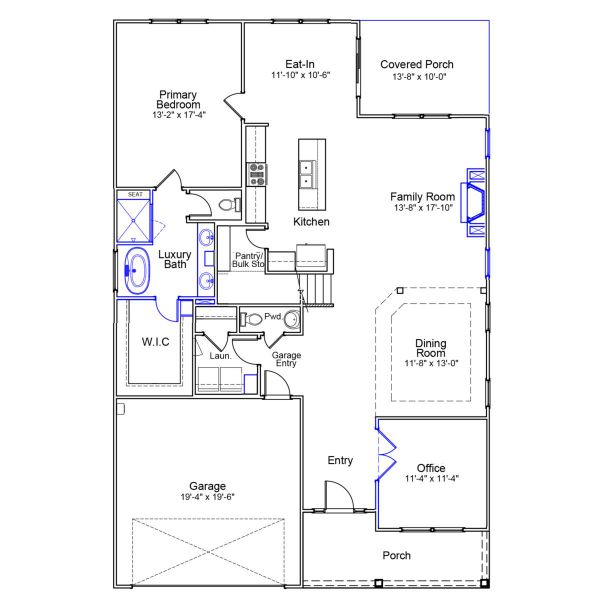 2D floor plan layout of this home in Cottages at Lake Emory, Inman, SC (Image 4).