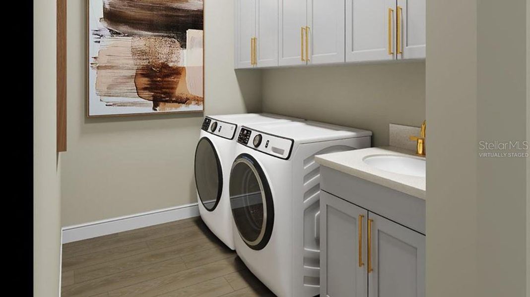 Furnished interior view inside a new home in Esplanade at Starling, Punta Gorda (Image 10).