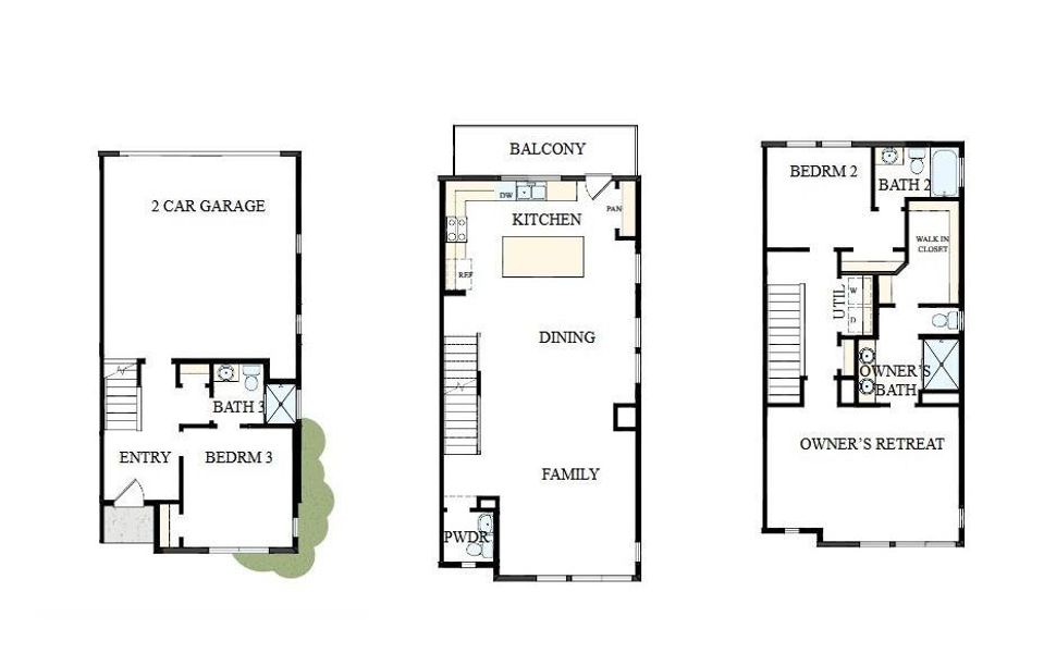 2D floor plan layout of this home in Central Living at Craig, Charlotte, NC (Image 2). 2D floor plan layout of this home in Central Living at Craig, Charlotte, NC (Image 2).