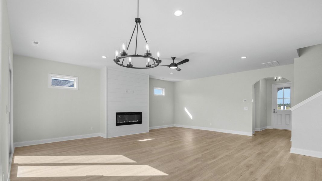 Spacious, unfurnished interior of a new home in Courtyards by Carrell, Ocean Isle Beach (Image 15). Spacious, unfurnished interior of a new home in Courtyards by Carrell, Ocean Isle Beach (Image 15).