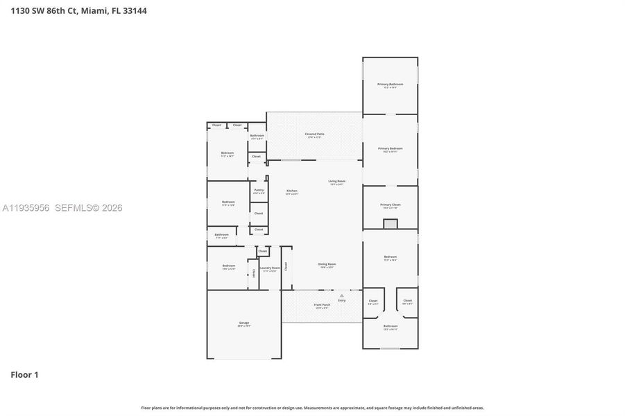 2D floor plan layout of this home in , Miami, FL (Image 7).