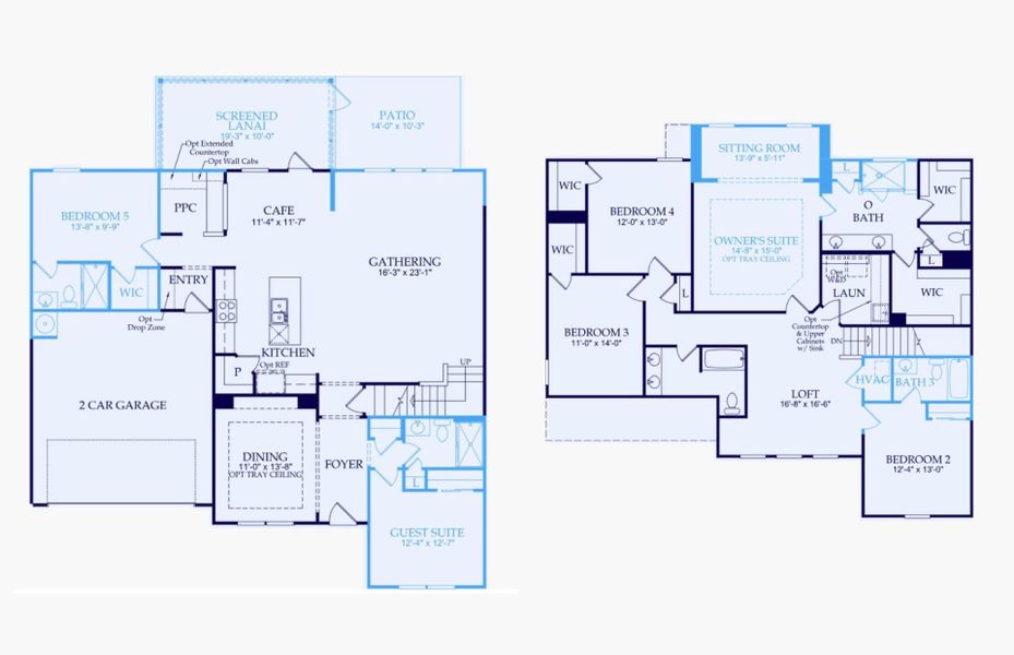 2D floor plan layout of this home in Midpoint at New Riverside, Bluffton, SC (Image 4). 2D floor plan layout of this home in Midpoint at New Riverside, Bluffton, SC (Image 4).