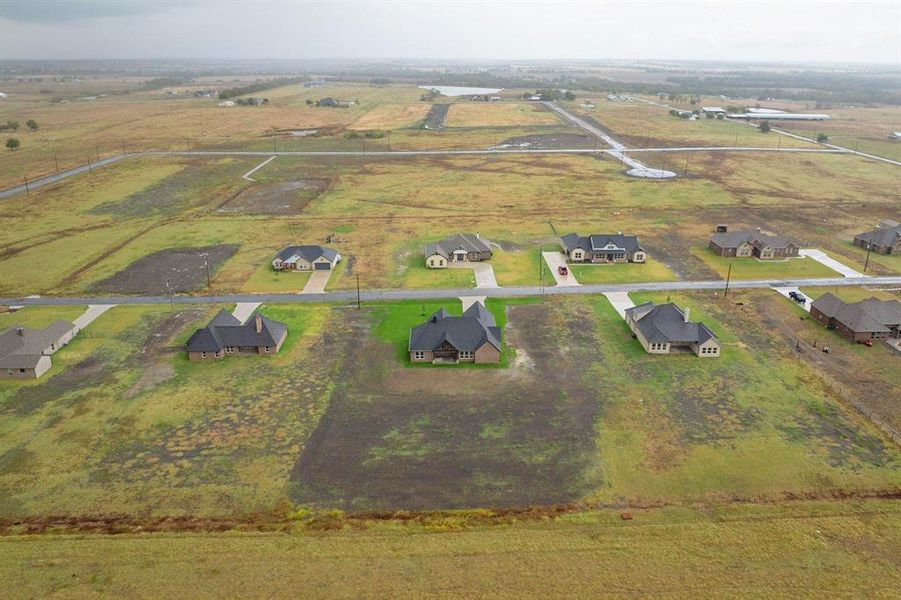 Aerial view with a rural view