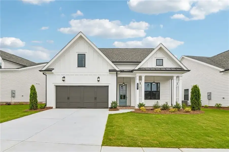Front exterior of a new home in Aberdeen, Hoschton, GA, highlighting curb appeal (Image 23).