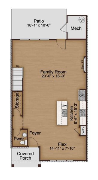 2D floor plan layout for the Victor by McKinley Homes in Kinsley, Wake Forest, NC (Image 3).