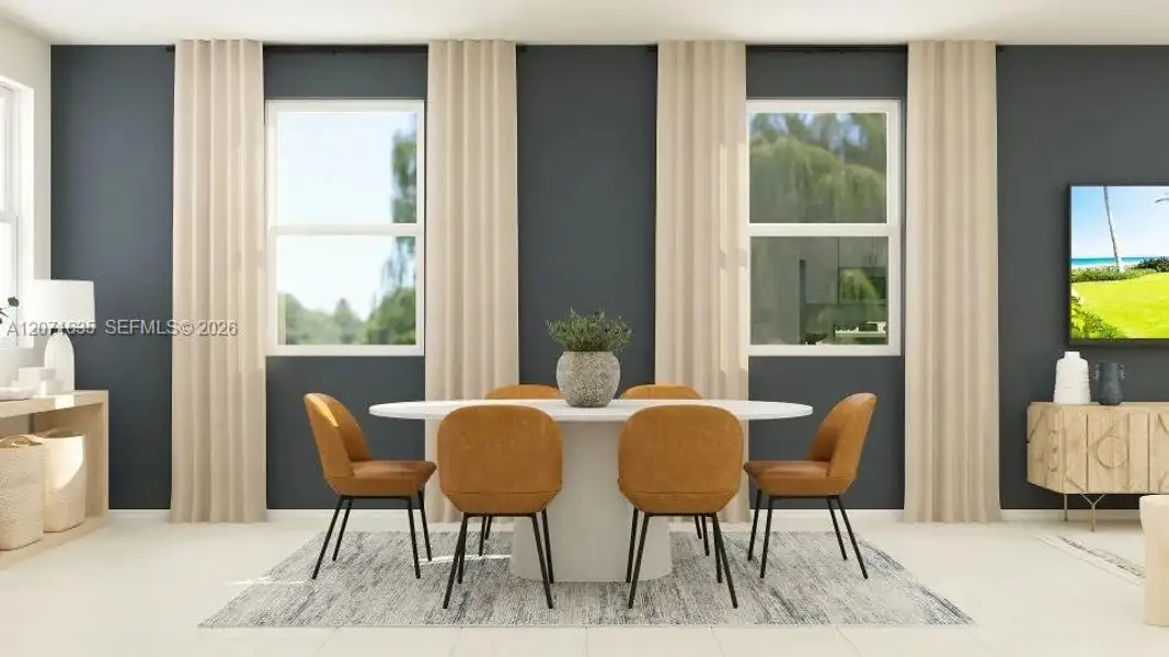 Furnished interior view inside a new home in Del Mar, Miami (Image 6).