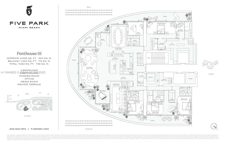 2D floor plan layout of this home in , Miami Beach, FL (Image 4).