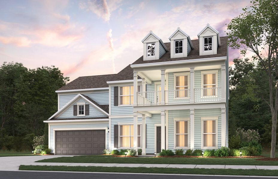 Front exterior of a new home in Forestwood, Longs, SC, highlighting curb appeal (Image 19).