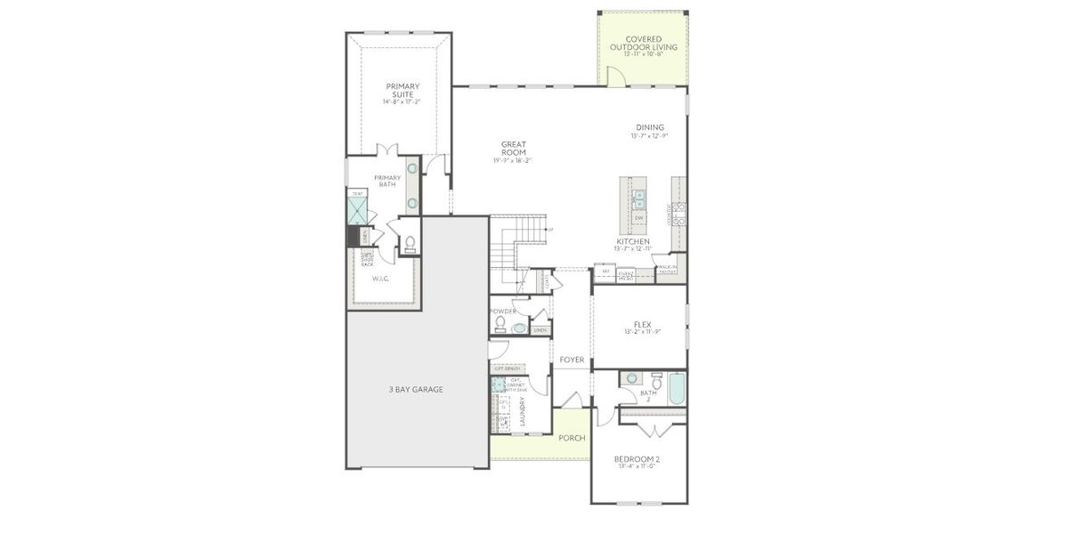 2D floor plan layout for the Ethan by Tri Pointe Homes in LaPrelle, Haslet, TX (Image 4).