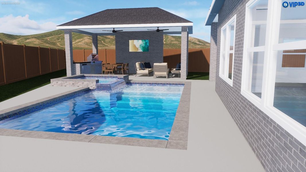 Why not a pool? These renderings are provided to give you an idea of how spacious and beautiful a pool could look in the space. Dimensions are approximate. Why not a pool? These renderings are provided to give you an idea of how spacious and beautiful a pool could look in the space. Dimensions are approximate.