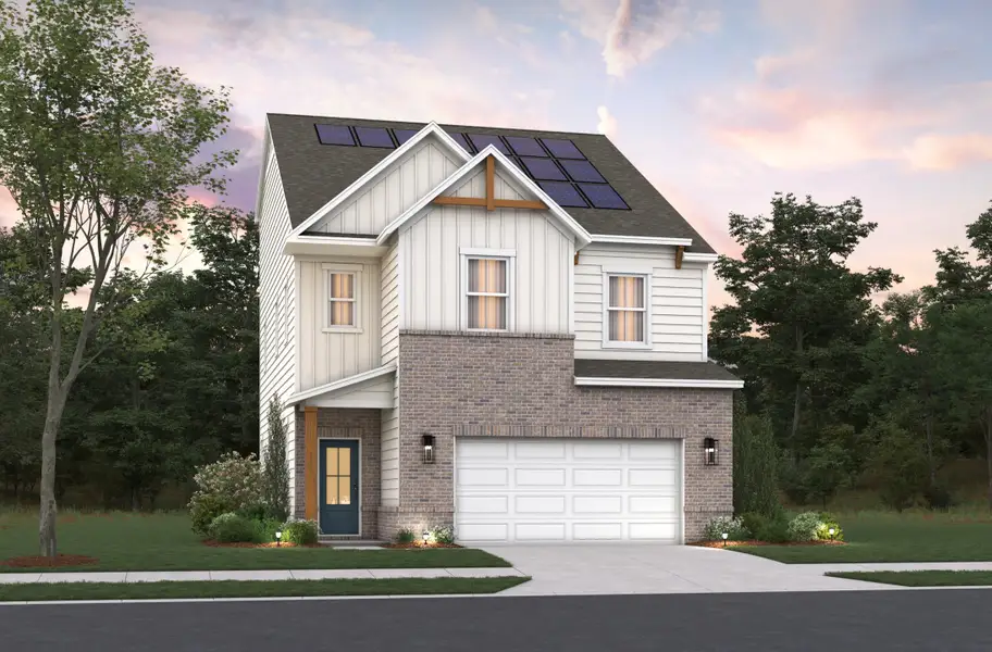 Representative exterior photo of a completed home built from the Keystone by Beazer Homes in Poppy at GreenHouse, Marietta, GA (Image 11).