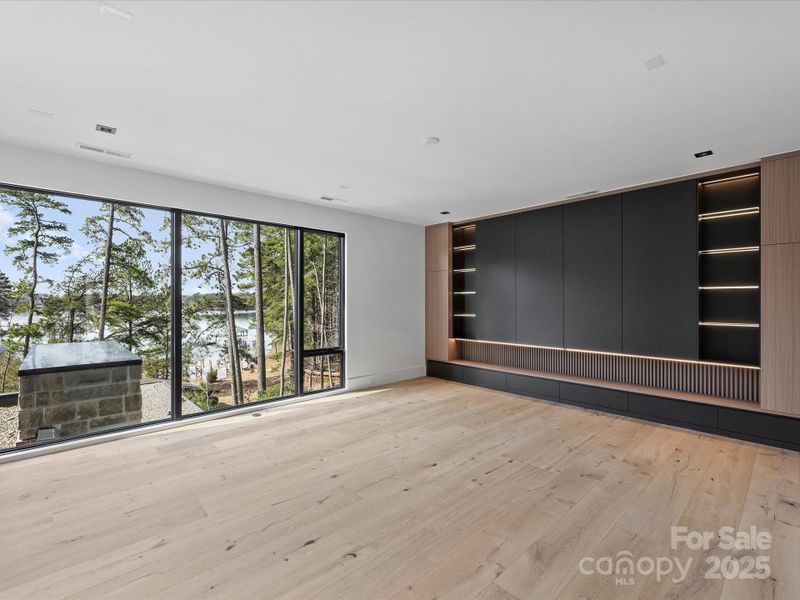 Media room with custom built-ins