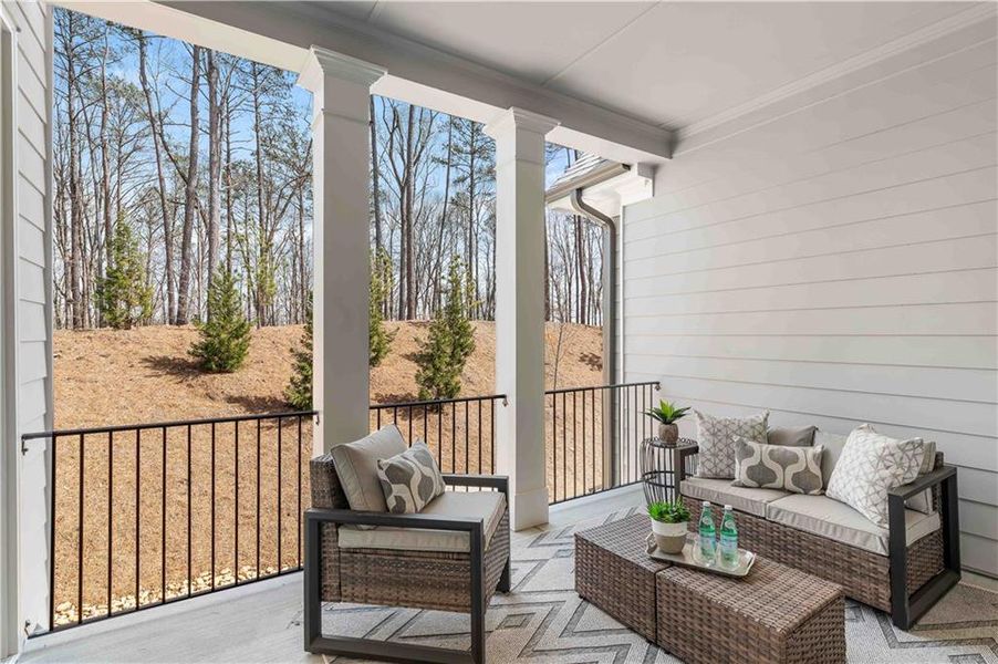 Exterior details and patio area of a home in Waterside Condos, Peachtree Corners (Image 3).