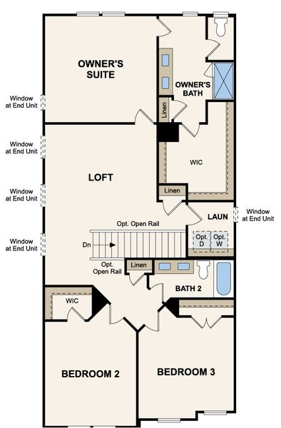 2D floor plan layout for the Bradford by Century Communities in Magnolia Square, Austell, GA (Image 4).