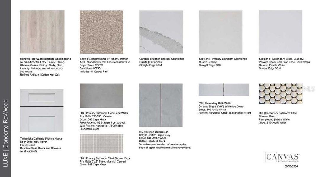 Sample of building materials used in homes in Esplanade at Skye Ranch, Sarasota (Image 23).