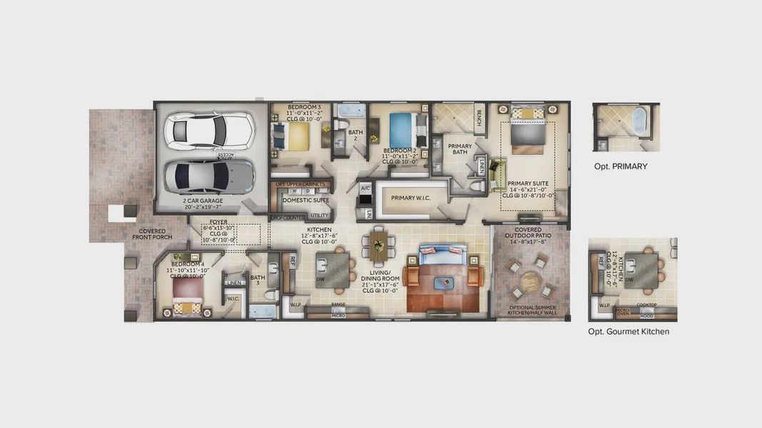 2D floor plan layout for the Muirfield West II by Jones Homes USA in Reserve at Twin Lakes, St. Cloud, FL (Image 1). 2D floor plan layout for the Muirfield West II by Jones Homes USA in Reserve at Twin Lakes, St. Cloud, FL (Image 1).