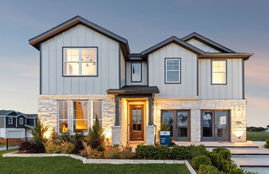 The Albany, a two-story home with 2-car garage and shutters The Albany, a two-story home with 2-car garage and shutters