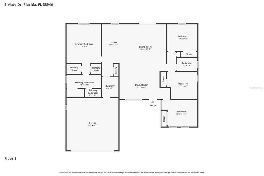 2D floor plan layout of this home in , Placida, FL (Image 5).