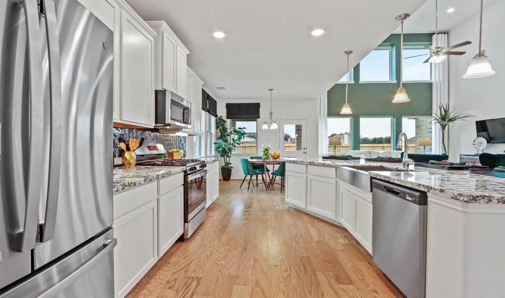 Kitchen adjacent to dining area