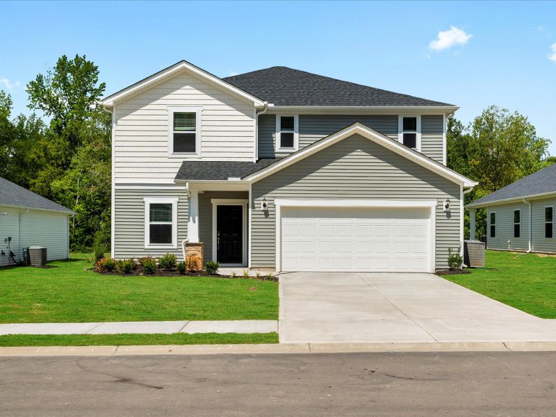 Front exterior of a new home in Holland Park, Spartanburg, SC, highlighting curb appeal (Image 1).