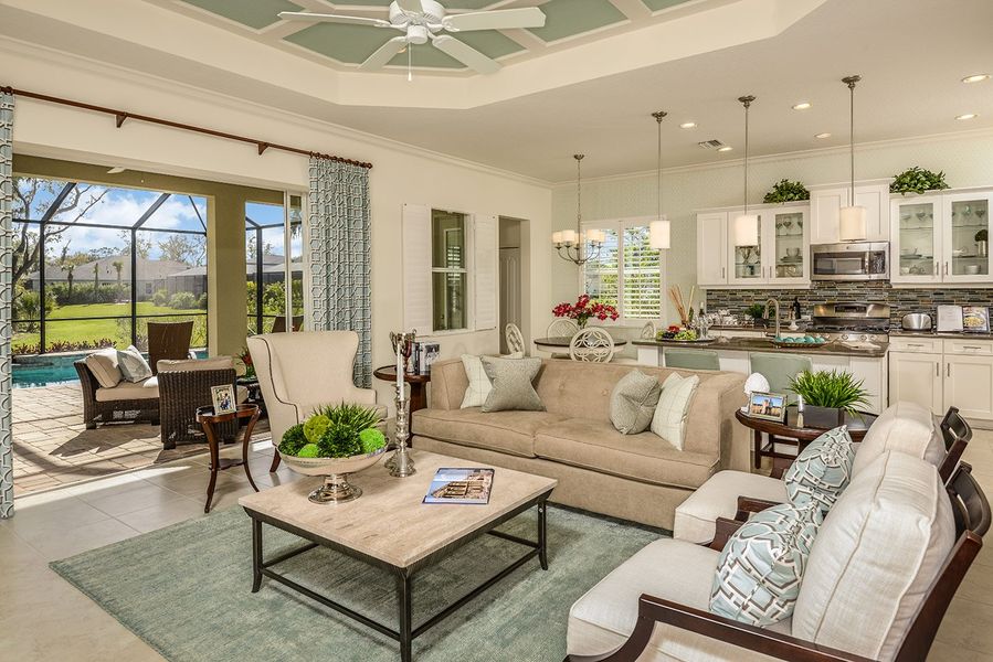 Representative furnished interior of a home built from the Endless Summer 3 by Neal Communities in Wildleaf at North River Ranch, Parrish (Image 5). Representative furnished interior of a home built from the Endless Summer 3 by Neal Communities in Wildleaf at North River Ranch, Parrish (Image 5).