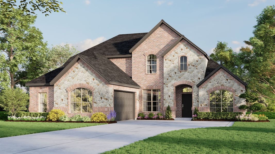 Elevation A with Stone | Concept 2972 at Myrtle Creek in Waxahachie, TX by Landsea Homes Elevation A with Stone | Concept 2972 at Myrtle Creek in Waxahachie, TX by Landsea Homes