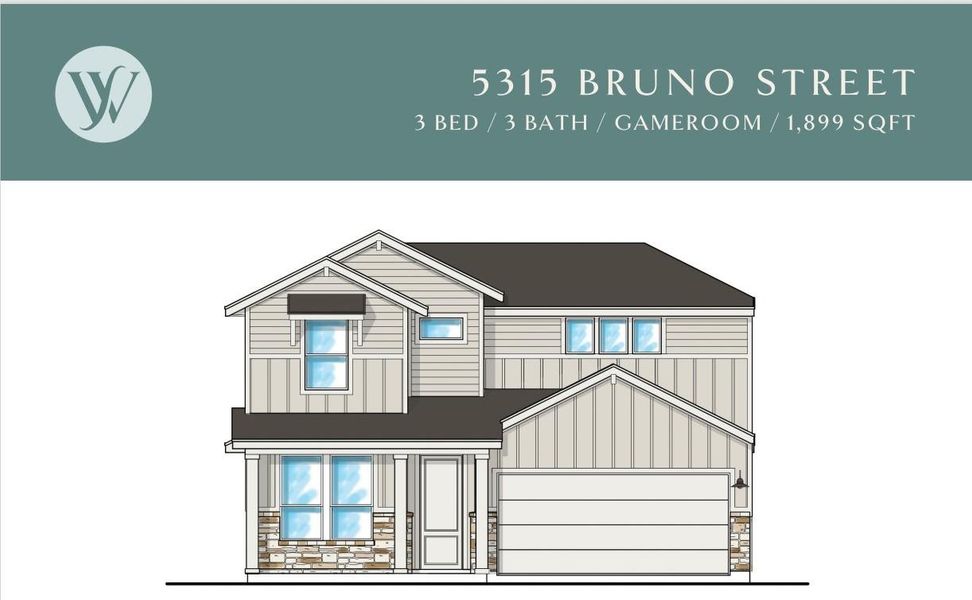 Exterior rendering of this home design in Wellspring, Round Rock, TX (Image 4). Exterior rendering of this home design in Wellspring, Round Rock, TX (Image 4).