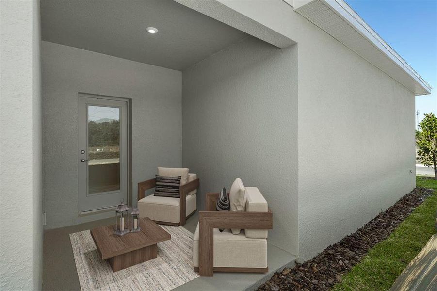 Exterior details and patio area of a home in Spring Walk at the Junction, Debary (Image 3). Exterior details and patio area of a home in Spring Walk at the Junction, Debary (Image 3).