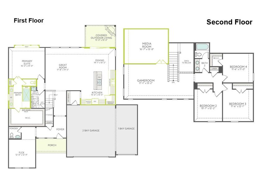 2D floor plan layout of this home in Painted Tree, McKinney, TX (Image 5). 2D floor plan layout of this home in Painted Tree, McKinney, TX (Image 5).