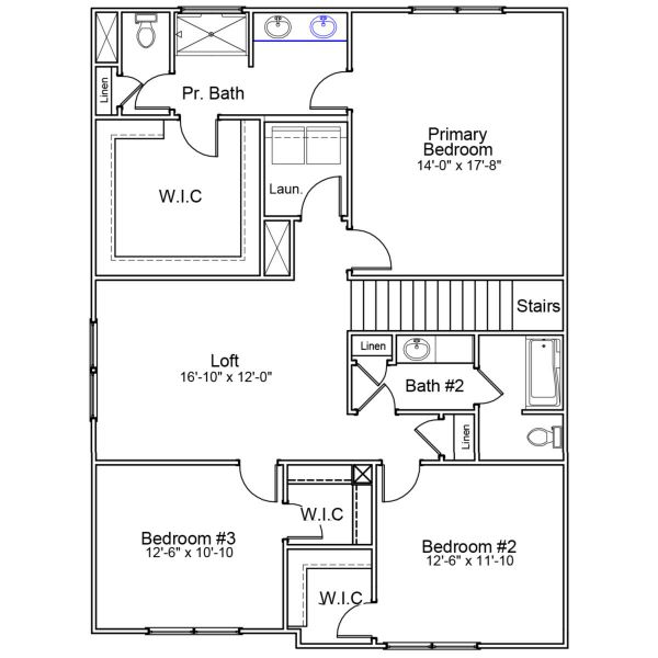 2D floor plan layout of this home in Hanes Lake, Winston-Salem, NC (Image 3).