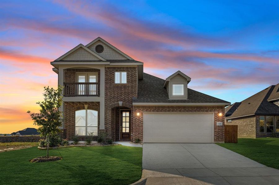 Front exterior of a new home in Arcadia Trails Classic 60, Balch Springs, TX, highlighting curb appeal (Image 17). Front exterior of a new home in Arcadia Trails Classic 60, Balch Springs, TX, highlighting curb appeal (Image 17).