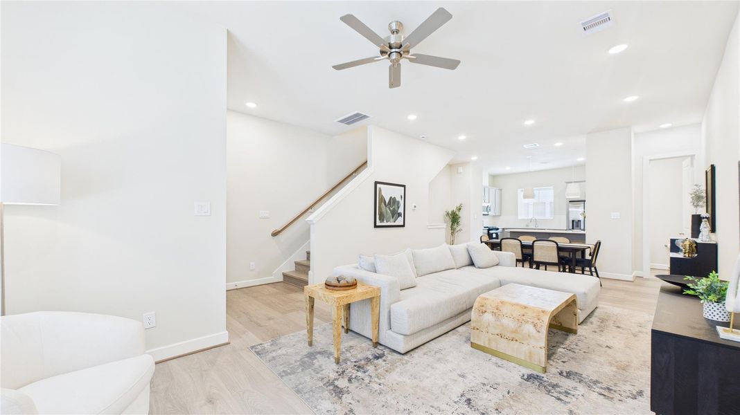 Furnished interior view inside a new home in White Oak Station, Houston (Image 22). Furnished interior view inside a new home in White Oak Station, Houston (Image 22).