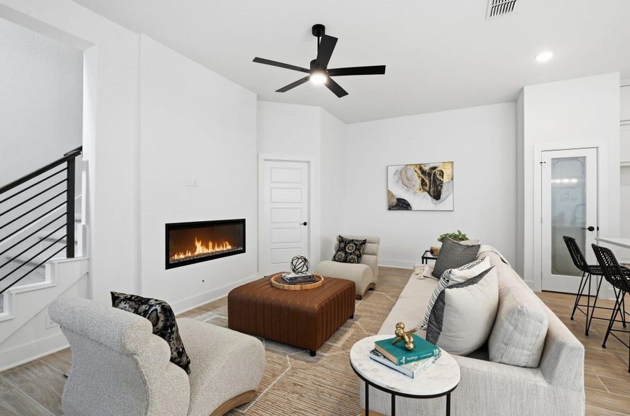 Furnished interior view inside a new home in Centero at Stone Oak, San Antonio (Image 5).