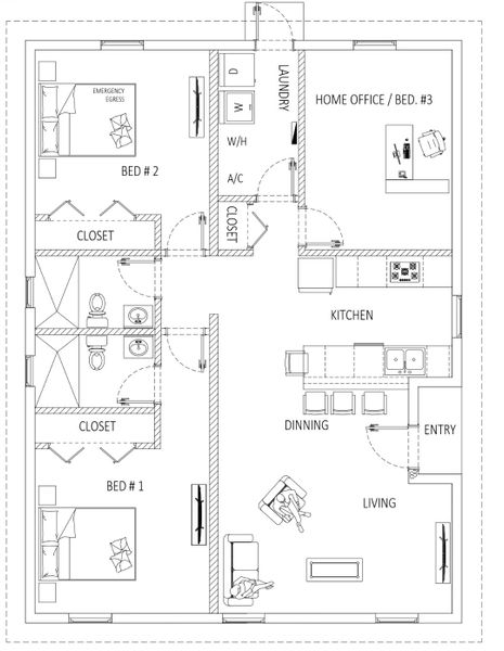 2D floor plan layout of this home in , New Port Richey, FL (Image 5).