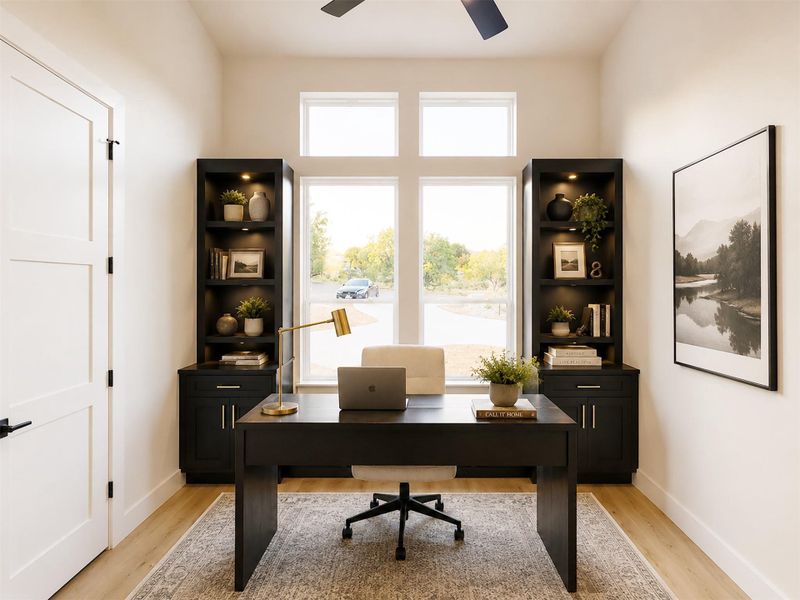 Virtual staging of designated office Virtual staging of designated office