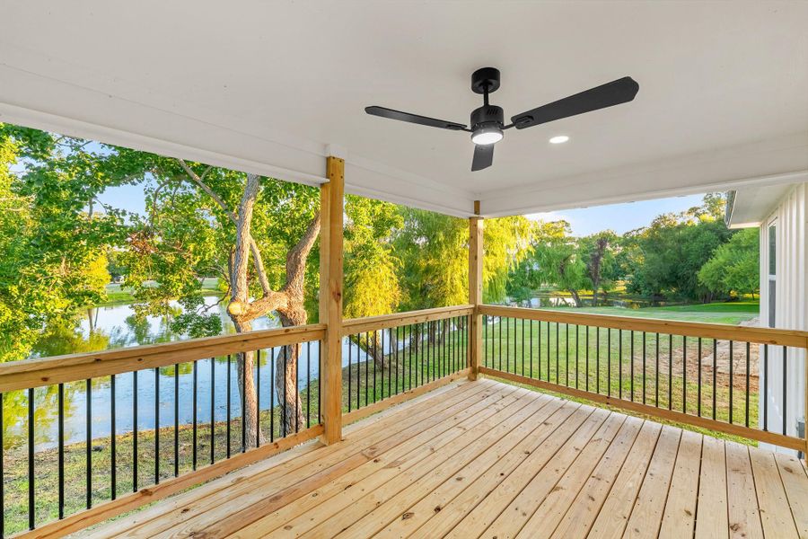 Exterior details and patio area of a home in , Point Blank (Image 22).
