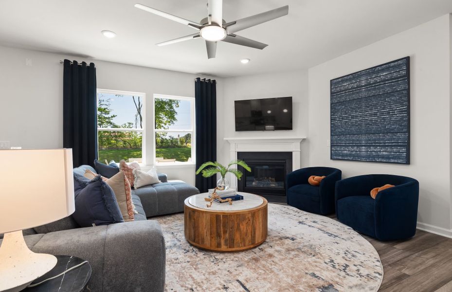 Representative furnished interior of a home built from the Hampton by Pulte Homes in Wimberly, Angier (Image 20).