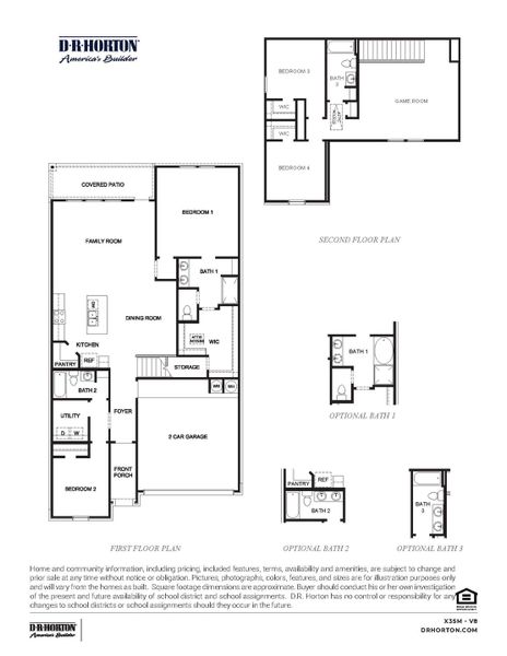2D floor plan layout of this home in Windemere, Beaumont, TX (Image 2).