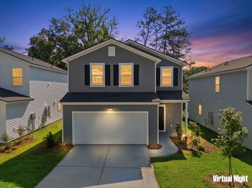 Front exterior of a new home in Grand Arbor, Blythewood, SC, highlighting curb appeal (Image 18). Front exterior of a new home in Grand Arbor, Blythewood, SC, highlighting curb appeal (Image 18).