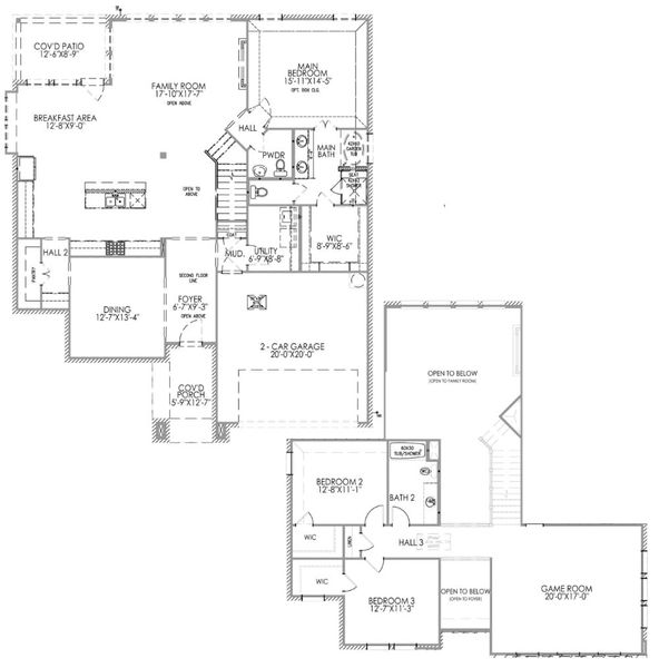 2D floor plan layout for the The Cypress by Lillian Custom Homes in Polo Ridge, Forney, TX (Image 5).