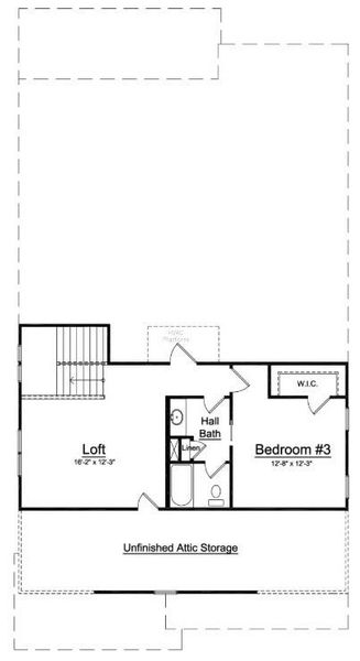 2D floor plan layout for the Woodhaven by Niblock Homes in Cumberland, Concord, NC (Image 4).